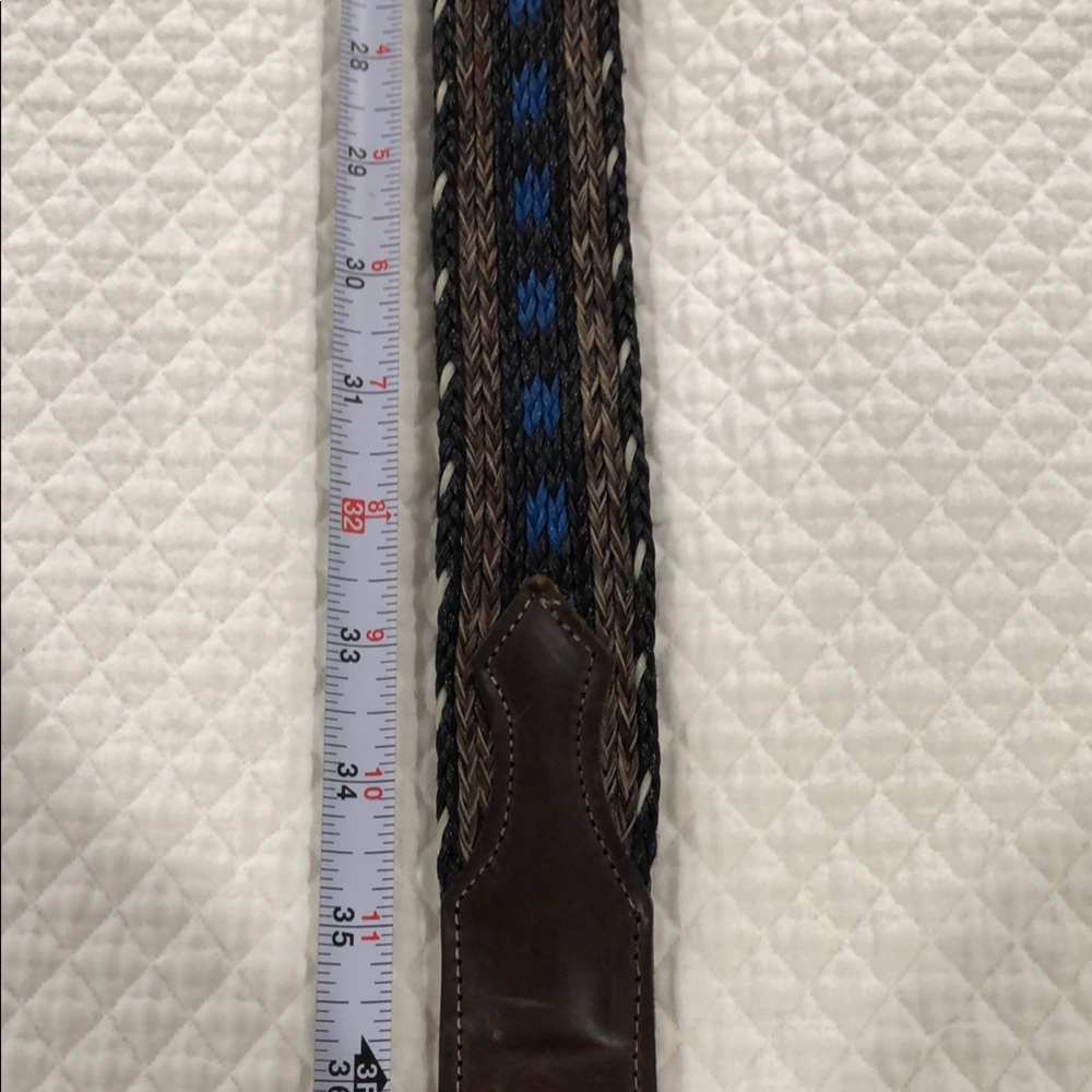 Mens Brushy Creek 1.50”Wide Leather Nylon Multicolored Woven Belt Size 40 - Picture 11 of 16